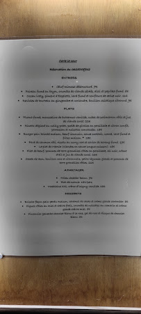 La Cour à Angoulême menu