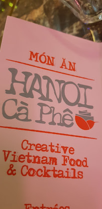 Hanoï Cà Phê Lyon Confluence à Lyon menu