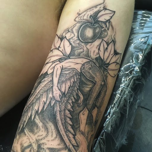 Explore mountain tattoo ideas for men, creative tattoo ideas in Carbondale, available at Bonedale Tattoo