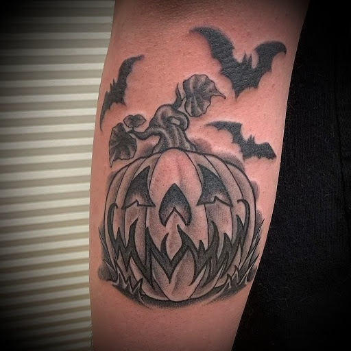 Explore leg tattoo idea for men, creative tattoo ideas in Ambler, available at Tattoo GalaxyAmbler Piercing & Custom Tattoos
