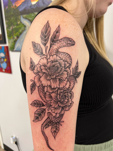 Explore patchwork tattoo ideas female, creative tattoo ideas in Columbus, available at Hidden Path Tattoo