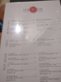 Menu / carte de Pizzeria Aqua & Farina à Sperlonga