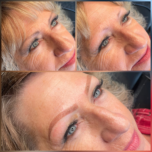 Explore australian shepherd tattoo ideas, creative tattoo ideas in Peoria Heights, available at BeautiFULL Brows By Jen Microblading - Permanent Makeup Wild Honey Beauty Studio