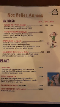 Menu du Nos Belles Années à Pornic