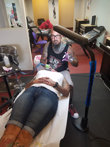 Explore tattoo cover up ideas on leg, creative tattoo ideas in Kailua Kona, available at Lady Luck Tattoo & Body Piercing