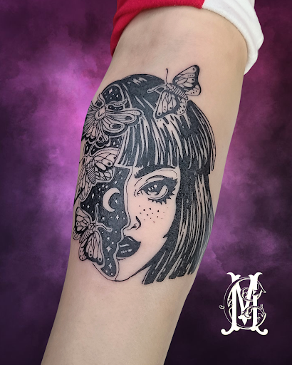 Explore matching halloween tattoo ideas, creative tattoo ideas in Houston, available at MS Studios Houstons Ink Therapy