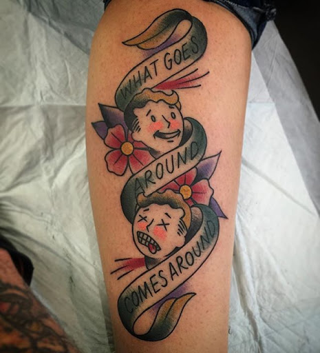 Explore tattoo scroll ideas, creative tattoo ideas in Dekalb, available at Proton Tattoo