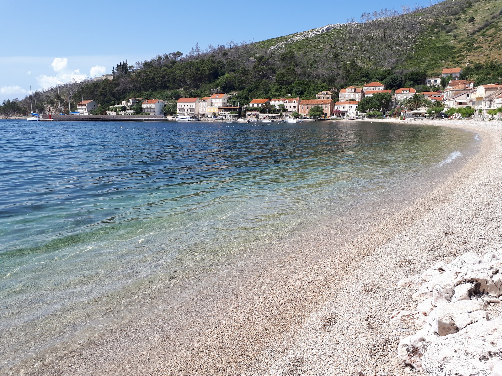 Foto von Trstenik beach mit geräumige bucht