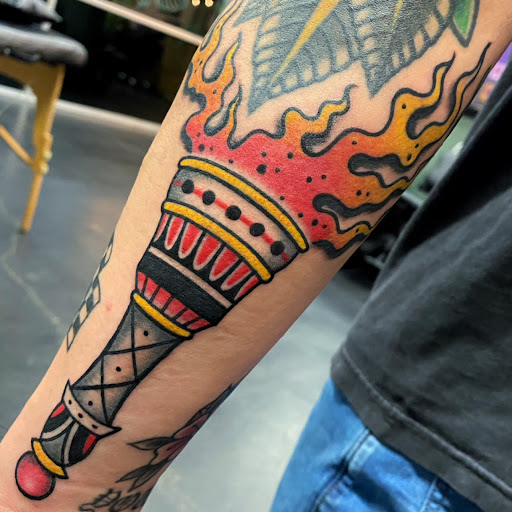 Explore gap filler tattoo background shading ideas, creative tattoo ideas in Raleigh, available at Raleigh Tattoo Company