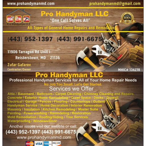 Contractor «Pro Handyman LLC», reviews and photos, 11906 Tarragon Rd Unit I, Reisterstown, MD 21136, USA