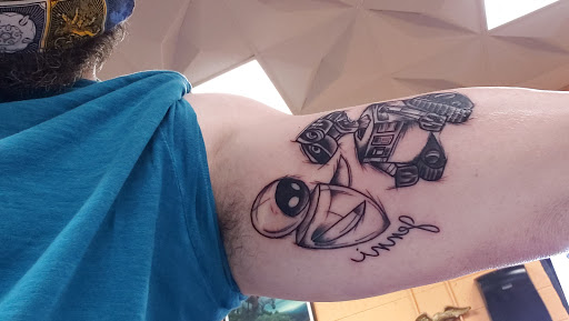 Explore stitch and angel tattoo ideas, creative tattoo ideas in Vista, available at American Tattoo Vista