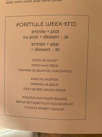 Restaurant L'Hortensia à Paris (le menu)