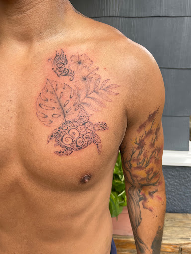 Explore motorbike tattoo ideas, creative tattoo ideas in Spokane, available at Ron LeMay Tattoo