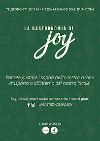 Carte du La Gastronomia di Joy à Ancona