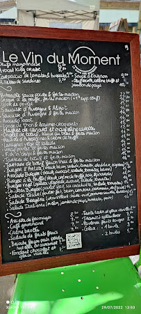 Restaurant L' Artiste à Paris (le menu)