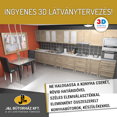 J&L Bútorház Kft.- Egyedi és széria konyhabútorok. 10% elemkedvezmény. Budapest 11. kerület