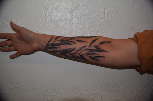 Explore mens thigh tattoo ideas, creative tattoo ideas in Sparta, available at Black Sheep Studios