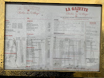 Menu / carte de Le Clocher du Village à Boulogne-Billancourt