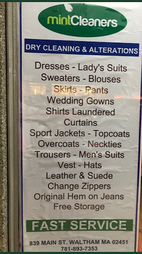 Dry Cleaner «Mint Dry Cleaners & Tailors», reviews and photos, 839 Main St, Waltham, MA 02451, USA