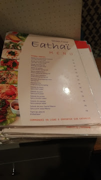 Eathai à Paris menu