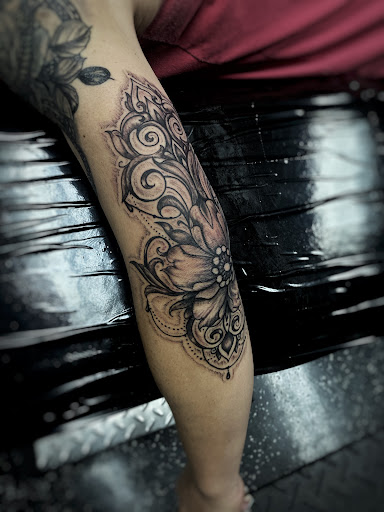 Explore tattoo sleeve filler ideas, creative tattoo ideas in Fort Myers, available at Loyal 2 The Coil Tattoos & Piercings (Edison Mall Location Entrance F)