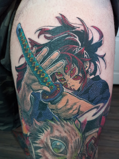 Explore mens western tattoo ideas, creative tattoo ideas in Shelby, available at Shiny New Tattoo