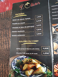 Restaurant de grillades L'OLIVIER à Troyes (le menu)