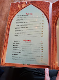 Rajasthan à Paris menu