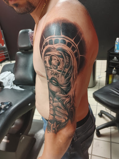 Explore sickle cell tattoo ideas, creative tattoo ideas in Hereford, available at Slow Pain Tattoo Body Art Studio