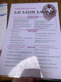 Restaurant Le Lion Lilas à Bordeaux (la carte)