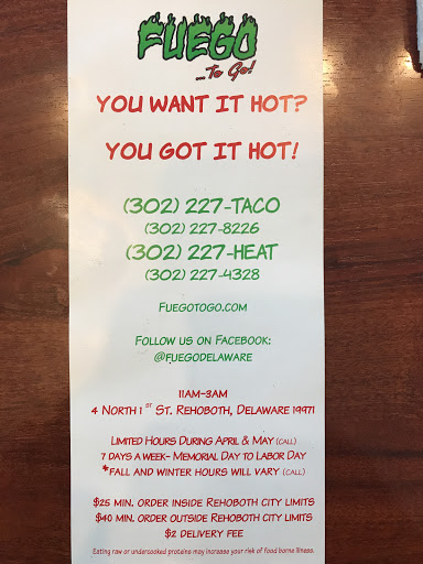 Latin American Restaurant «Fuego To Go», reviews and photos, 4 N 1st St, Rehoboth Beach, DE 19971, USA