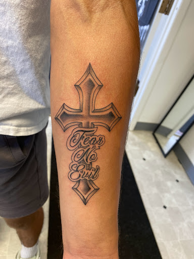 Explore filler sleeve tattoo ideas, creative tattoo ideas in Orland, available at K1LL3R ARTW0RK