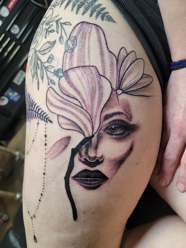 Explore music sleeve tattoo ideas, creative tattoo ideas in Villa Rica, available at Villa Rica Ink
