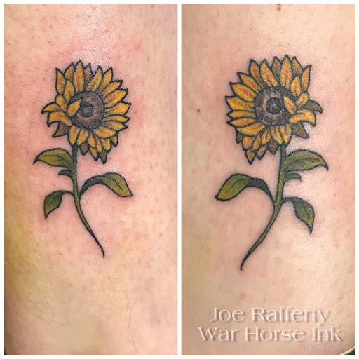 Explore two face tattoo ideas, creative tattoo ideas in Kent, available at War Horse Ink