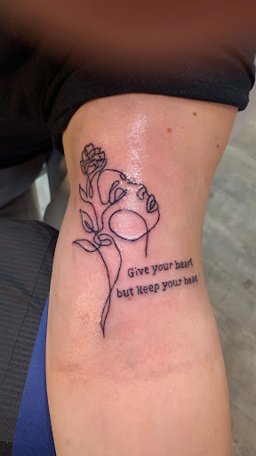 Explore side thigh tattoo ideas, creative tattoo ideas in Bloomsburg, available at Tuccis Tattoo & Piercings Studio