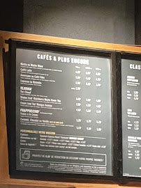 Menu / carte de Starbucks Coffee à Bègles