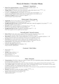 Carte du L'Ocio Giulivo AgriRistorante à San Rocco a Pilli