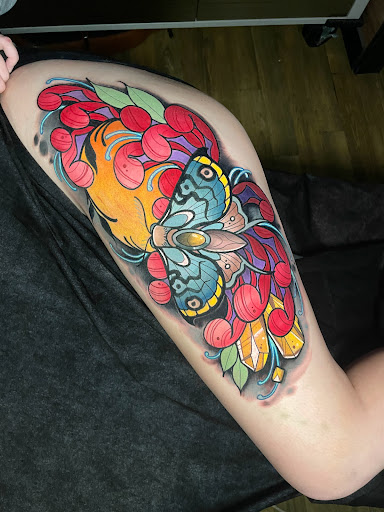 Explore hawk tattoo ideas for females, creative tattoo ideas in Cabot, available at ELECTRIC PANTHER TATTOO GALLERY