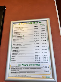 Menu du Subway à Colmar