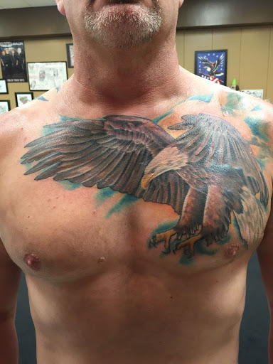 Explore great chest tattoo ideas, creative tattoo ideas in Titusville, available at Davinci Tattoo