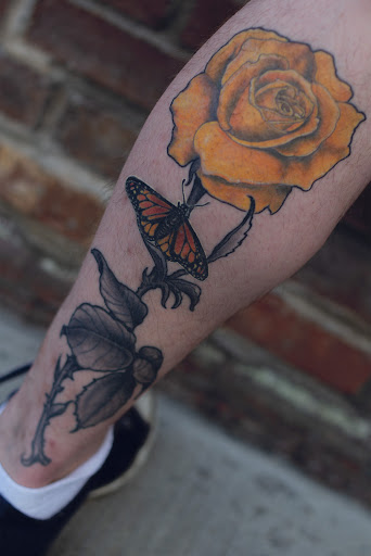 Explore dog sleeve tattoo ideas, creative tattoo ideas in Hudson, available at The Bohemian Social Club