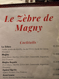 Restaurant français Le Zèbre de Magny | Restaurant Magny-le-Hongre (77) à Magny-le-Hongre (la carte)