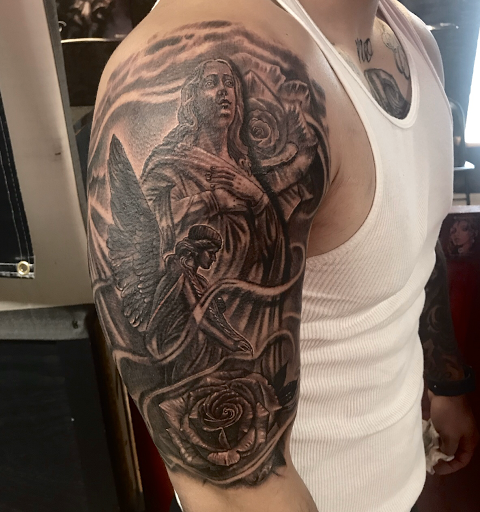 Explore broken glass tattoo ideas, creative tattoo ideas in Silver City, available at Independent Ink Tattoo