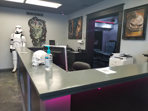 Explore dark themed tattoo ideas, creative tattoo ideas in Forest Grove, available at Necropolis Tattoo