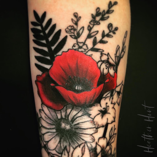 Explore dog sleeve tattoo ideas, creative tattoo ideas in Broomfield, available at Wild Child Tattoo