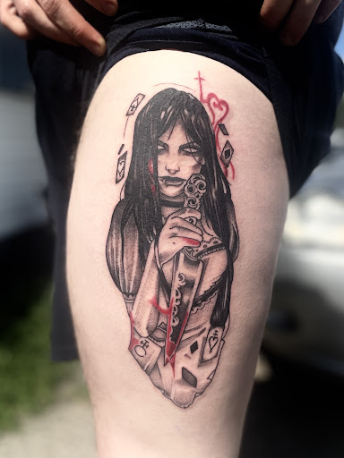 Explore half sleeve tattoo ideas for women, creative tattoo ideas in Peru, available at Fade To Black Tattoo Studio