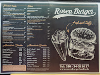 Restaurant de hamburgers Rosenburger à Berlin (la carte)