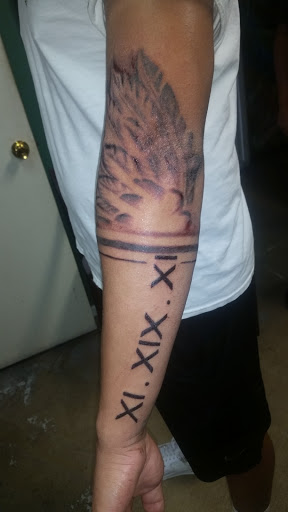 Explore piston tattoo ideas, creative tattoo ideas in Odessa, available at Little Dragon Tattoos Studio