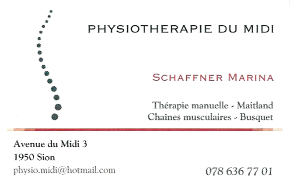 Rezensionen über Physiothérapie du Midi - Marina Schaffner in Sitten - Physiotherapeut