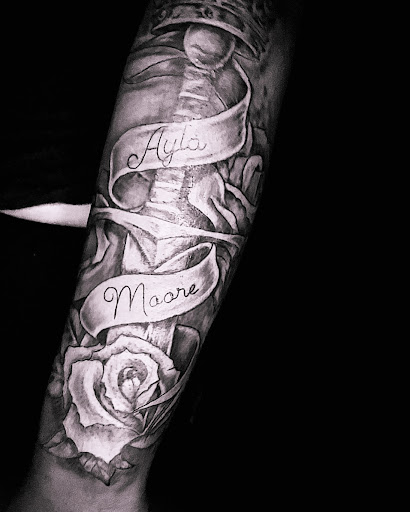 Explore archangel gabriel tattoo ideas, creative tattoo ideas in Bronx, available at Brass Knuckles Ink Tattoo Studio